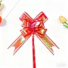 30# Tamaño Mediano Película Arcoíris Gasa Flor Tirada a Mano Decoración de Lazo Decoración de Lazo de Flor Tirada Cinta de Color Envoltura de Regalo para Festival Navideño