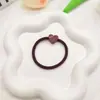 Anel de Cabelo Fofo de Amor Corda de Cabeça com Strass Cor Simples de Chá com Leite Estilo Coreano Estilo Mori Rabo de Cavalo Acessórios de Cabelo para Estudante