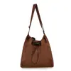 Bolsa de balde plissada de nylon com cordão transfronteiriça modelo novo 2026 cor sólida grande capacidade versátil bolsa de ombro e transversal atacado