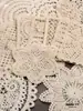 Hilo de Algodón Tejido Retro Espesado Encaje Hueco Mantel de Café Parche de Tela DIY Ropa Hecha a Mano Bolsillo Falso Posavasos Europeos