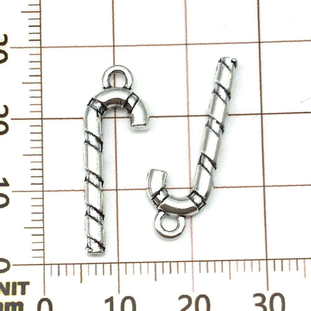 4001- X-古银锌合金圣诞拐杖10x27-1.1g.pn