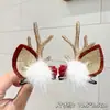 Set de Dos Pinzas para el Cabello de Navidad con Astas de Reno, Bolas de Felpa y Lazos para Niños, Adultos y Niñas, Pinzas para el Cabello, Accesorios para el Cabello