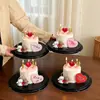 Decoración de pastel para el Día de San Valentín Qixi tarjeta en forma de corazón línea de goma suave adorno de perro topper de vela de amor inserto