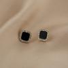 Pendientes Cuadrados Exagerados de Moda de Corea del Sur con Aguja de Plata 925, Cuadrados Geométricos con Goteo de Aceite, Pendientes Populares de Internet