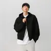 Sudadera cárdigan con capucha corta de cremallera doble, estilo americano, resistente, 430g, marca de moda de invierno para hombre