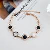 Estilo Coreano Personalidade Simples Moda Romana Preto e Branco Fritillary Ouro Rosa Aço Titânio Pulseira Pulseira de Celebridade da Internet Pulseira Versátil