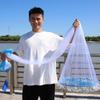 Rede de Pesca, Rede Americana Lançada à Mão, Rede de Pesca, Equipamento de Pesca, Rede Tipo Disco Voador Fácil de Lançar, Linha de Pneu, Linha de Seda para Peixes Corrente