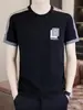Camiseta de Manga Corta para Hombre Estilo Británico Marca de Moda Casual 2026 Camiseta de Alta Gama Holgada Casual Top de Media Manga Ropa para Hombre