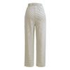 Pantalones Mochi Rayados Perezosos para Mujer, Primavera y Otoño 2025 Nuevos Pantalones de Pierna Ancha Versátiles de Cintura Alta con Caída, Pantalones Casuales Largos hasta el Suelo
