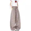 Pantalones Rectos a Cuadros Bloque de Color Retro Americano Otoño 2026 para Hombres y Mujeres, Holgados Casual Versátiles Caídos Relajados Largos