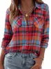 Colección Otoño 2026: Nuevas camisas de manga larga para mujer para tiendas online independientes, con estilo europeo y americano, corte holgado y diseño casual a cuadros