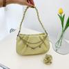 Bolso de mano para mujer 2023 diseño elegante plisado nube bolso de mujer correa de hombro tejida bolso de mano pequeño fresco cadena de amor