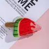 Novo Prendedor de Cabelo Acrílico Picolé para Meninas, Grampo Divertido de Sorvete de Verão, Acessório de Cabelo com Design Fofo, Presilha de Tubarão