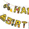 Bandera de Dibujos Animados de Venta Caliente Transfronteriza Banner de Decoración para Fiesta de Cumpleaños Infantil Bandera de Cola de Pez de Personaje de Anime Bandera Cuadrada con Letras