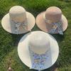 Nuevo Sombrero de Verano Tejido a Mano con Cinta y Lazo Sombrero de Rafia Sintética Sombrero de Protección Solar Parasol Sombrero Transpirable Venta al por Mayor