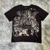Camisetas de Manga Corta 2024 Nuevas Estampadas de Calavera Tops Versátiles Casuales Modernos Cuello Redondo Manga Corta Venta al Mayoreo