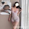 Traje Sexy y Sexy con Estampado Floral de Cerezas Que Se Puede Usar Afuera, No Hay Necesidad de Quitarse los Tirantes, Pijama de Cuello en V y Almohadilla en el Pecho, Cómodo para el Hogar