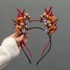 Accesorios Navideños para el Cabello de Bosque Relleno, Lindas Horquillas de Astas de Alce, Diademas, Horquillas para el Día del Niño, Flequillo, Adornos para la Cabeza de Mujer