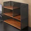 Estante de almacenamiento de escritorio, estantería pequeña vertical de varias capas para escritorio, gabinete de almacenamiento de archivos para estación de trabajo de oficina, estantería para el hogar