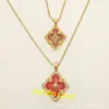 V Ouro Versão Alta Buccellati Colar Versátil Trevo de Quatro Folhas Escovado Casa da Ópera Estilo Corte Madre-Pérola Esmalte Banhado a Ouro 18k