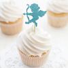Fiesta Temática de San Valentín Decoración de Pastel de San Valentín Glitter Multicolor Pequeño Ángel para Insertar en Pastel