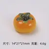 Brinquedo de Comida de Caqui Realista 3D Acessórios Criativos para Artesanato DIY Cola Cremosa Resina Peças Pequenas Materiais Atacado