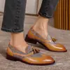 Al por mayor estilo comercio exterior 2026 Otoño tacón bajo borla punta redonda bloque de color casual zapatos de vestir