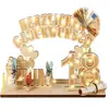 Amazon Billetera de 18º Cumpleaños Regalo de Dinero de Madera Adornos de Logo Digital de Madera de 60º Cumpleaños