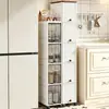 Estante de cocina, mueble de almacenamiento para huecos estrechos, mueble lateral estrecho para refrigerador, montado en la pared integrado, multicapa, almacenamiento plegable