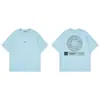 Camiseta Informal de Marca Trendy de Manga Corta con Piedras Transfronterizas para Parejas Versátil Estilo Retro Americano Corte Holgado Unisex de Media Manga