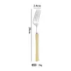 Faca e Garfo para Bife em Aço Inoxidável 304 com Acrílico para Uso Doméstico, Colher de Jantar Estilo Francês com Cabos Vermelho e Verde, Conjunto de Talheres Estilo Ocidental