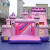 Venta Directa de Fábrica de Trampolín Inflable Rosa de Princesa para Niños con Tobogán, Instalaciones de Diversión para Interiores, Parque Temático de Castillo de Entretenimiento