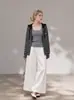 Cárdigan de punto con capucha y cremallera de manga larga a rayas para mujer, Otoño Invierno, Nuevo estilo perezoso, Ropa exterior versátil 2302