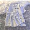 Conjunto Esportivo Casual para Corrida Feminino Verão Estilo Coreano Solto Branco Estilo Estrangeiro Manga Curta Shorts Conjunto de Duas Peças Estudante Fashion