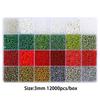 Natal 24 grade de contas de vidro caixa artesanal DIY jóias frisado contas soltas pulseira colar saco de material