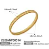 Conjunto de Pulseiras com Fecho Padrão em Aço Inoxidável Europeu e Americano com Zircônia Embutida, Novo Modelo de Pulseira Quente de Venda Transfronteiriça, Ouro 18K