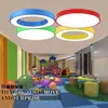 Lámparas de techo para aula de juegos infantiles de educación temprana LED redondas forma de jardín de infantes dibujos animados hueco redondo candelabro
