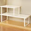 Estante de almacenamiento para encimera de cocina, estante para organizar artículos en la encimera, almacenamiento en capas para el interior de los gabinetes, organizador de platos y especias, estante de almacenamiento con divisiones