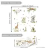 M19037 Adesivo de Parede Animal de Desenho Animado Cipó Girafa Decoração Sala de Estar Quarto Fundo Embelezamento Decoração Adesivo de Parede Autoadesivo
