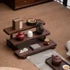 Estante de Escritorio de Nogal Estante de Almacenamiento Escalera Pequeña Estante para Té Estante para Tazas de Madera Maciza Estante para Exhibir Tetera Estante de Exhibición