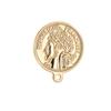 Jiexing nuevos pendientes de moneda con figura vintage europeo y americano chapados en oro de 14 quilates pendientes de trébol de cuatro hojas accesorios diy