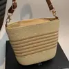 Bolsa de Palha Tecida de Verão para Mulheres, Bolsa de Palha Grande Capacidade, Bolsa de Mão Casual da Moda
