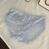 Nova roupa íntima de renda sexy estilo francês feminina Pure Desire Hollow Mesh Mulberry Silk Crotch Mid-Waist Briefs feminino