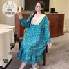 Pijama de Algodón Nube para Mujer en Primavera y Otoño con Almohadillas en el Pecho Estilo Princesa Coreana Camisón de Manga Larga Holgado Talla Grande Ropa de Casa