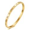Pulsera de Acero de Titanio con Zirconia de Diamante Completo Cuadrada Abierta de Lujo Ligero Europeo y Americano, Pulsera Sólida Exquisita de Nicho Sin Decoloración