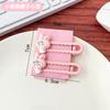 Paquete de 2 lindas horquillas ovaladas de cerdito con flequillo para niños, horquillas rotas con clip de pico de pato, horquillas para la cabeza