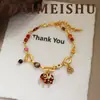 Pulsera Hecha a Mano Original Nueva Estilo Chino Vintage Color Gota de Aceite Flor Dopamina para Mujer Pulsera de Moda Versátil de Gama Alta
