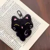 Novo Fofo Desenho Animado Gatinho Preto Pelúcia Chaveiro Boneca Brinquedo Máquina de Venda Pequeno Presente Atacado Presente para Estudante