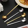 Cuchara Mezcladora Elegante de Lujo Ligero de Acero Inoxidable 304 Vajilla Occidental para el Hogar Restaurante Cuchara para Comer Postre