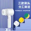 Escova de Limpeza Elétrica, Escova de Limpeza Multifuncional para Louça de Cozinha Doméstica, Escova de Limpeza Portátil Sem Fio Dobrável para Banheiro
